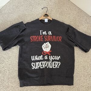 Dark Grey Mens Stroke Survivor Shirt (L)